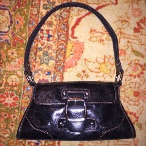 Franco Sarto Black Mini-Handbag Envelope Closure